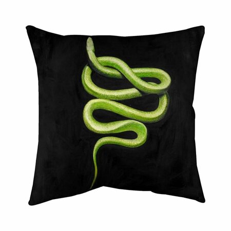 BEGIN HOME DECOR 26 x 26 in. Green Snake-Double Sided Print Indoor Pillow 5541-2626-AN280